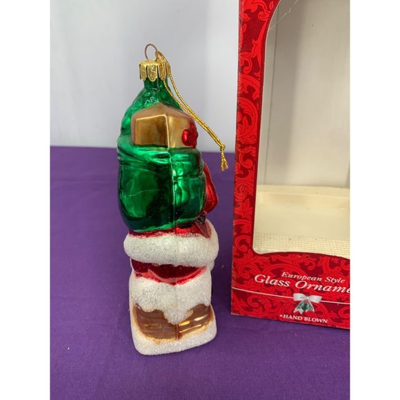 Mistletoe Magic Collection Santa Carrying Sack European Style Glass Ornament Han - Picture 4 of 14